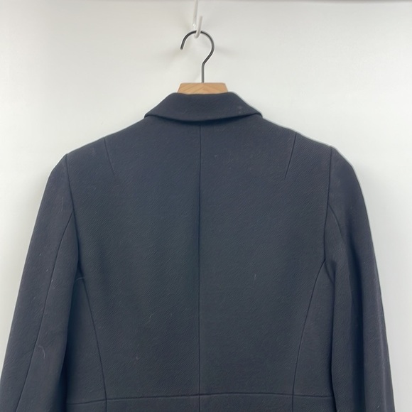 J. Crew Wool Blend Hidden Button Long Peacoat Winter Jacket Minimalist Black 2 - Picture 7 of 8